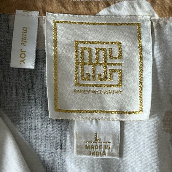 Emily McCarthy Poppy Top Abstract Cheetah Cotton Neutral Contemporary Size Large - Picture 9 of 16